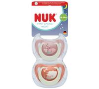 NUK First Choice Night Sucettes pour bébé | 18-36 mois | Sucettes orthodontiques phosphorescentes | Apaise 99% des bébés** | Lapin/Mouton | Lot de 2