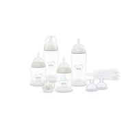 NUK First Choice Perfect Start Set de Biberons | 0-6 Mois | 4 Biberons Anti-Coliques (150 ml, 300 ml), 2 Tétines, 1 Sucette First Choice, 1 Goupillon | Neutral | Lot de 8