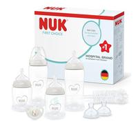 NUK First Choice Perfect Start Set de Biberons | 0-6 Mois | 4 Biberons Anti-Coliques (150 ml, 300 ml), 2 Tétines, 1 Sucette First Choice, 1 Goupillon | Neutral | Lot de 8