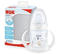 NUK Tasse antifuite First Choice – 150 ml, 6-18 m, sans BPA – Ballons (Blanc)