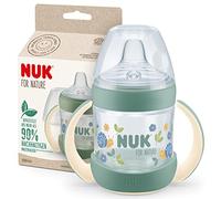 NUK for Nature Gobelet à bec verseur | 150 ml | Poignées et bec verseur en forme de poitrine | Anti-fuite | 6 à 18 mois | Anti-colique | Contrôle de la température | Matériaux durables, sans BPA |