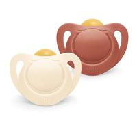 NUK for Nature Lot de 2 tétines en caoutchouc durables pour bébé de 0 à 6 mois - Plus de 98% de matières premières naturelles - Terre cuite