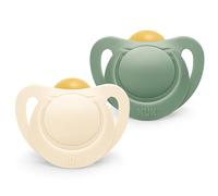 NUK for Nature Lot de 2 tétines en caoutchouc durables pour bébé de 6 à 18 mois Avec plus de 98% de matières premières naturelles Vert eucalyptus