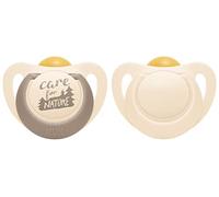 NUK for Nature Lot de 2 tétines pour bébé - En caoutchouc durable - Plus de 98% de matières premières naturelles - 6 à 18 mois - Blanc