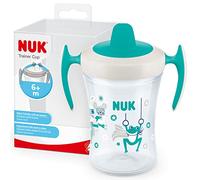 NUK Gobelet d'apprentissage anti-fuite 10255610 | Embout souple anti-fuite | 6 mois et plus | Sans BPA | 230 ml | Grenouille verte
