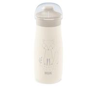 NUK Gobelet Mini-Me pour bébé | 9+ mois | 300 ml | Biberon pour enfant en acier inoxydable | Bec renforcé anti-fuites | Résistant aux chocs | Renard beige