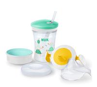 NUK Kit 3-en-1 d'Apprentissage pour Bébé: Trainer Cup (6+ M), Tasse 360° Magic (8+ M) et Action Cup (12+ M) | 230 ml | Sans BPA | Blanc(Gris)