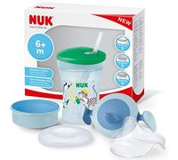 NUK Kit apprentissage 3-en-1 – tasse à bec, Magic Cup 360°, gourde 230 ml, sans BPA, léopard vert