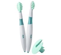 NUK Kit d'apprentissage des soins dentaires, 2 pièces, stylo d'apprentissage de brossage et anneau de protection, préparation optimale pour le brossage des dents, sans BPA, 1 set