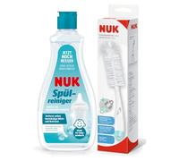 NUK Kit de nettoyage pour un nettoyage en profondeur des biberons, tétines et plus encore | Nettoyant vaisselle 500 ml & goupillon 2 en 1 | Élimine les résidus de lait et de bouillie tenaces | Sans