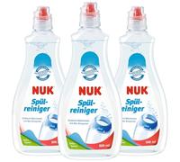 NUK Liquide nettoyant pour biberons - 500 ml - Idéal pour le nettoyage des biberons, tétines et accessoires - Sans parfum - pH neutre - 3 unités