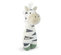 NUK Little Friend - Doudou & Star - Tétine pour bébé de 0 à 6 mois - Avec clip de tétine intégré - Pour tétine avec anneau - Doudou moelleux au design zèbre
