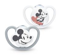 Nuk - Lot de 2 tétines Space Baby - 0-6 mois - Tétines avec ventilation supplémentaire - Silicone sans BPA - Mickey Mouse 10730735 multicolore