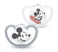 Nuk - Lot de 2 tétines Space Baby - 6-18 mois - Tétines avec ventilation supplémentaire - Silicone sans BPA - Mickey Mouse 10736771