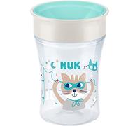 Nuk Magic Cup Gobelet à bec, Bord anti-déversement à 360°, 8 mois et plus, Anti-fuite et sans BPA, 230 ml, Chat bleu 10255604
