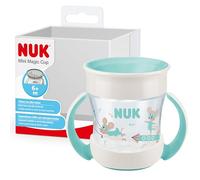 NUK Magic Cup Tasse d’Apprentissage | Gobelet Antifuite 360° avec Couvercle et Poignées pour Bébé 6+ Mois | 160 ml, Turquoise