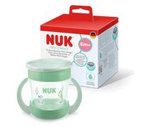 NUK Mini Magic Cup Tasse d'apprentissage, 6+ mois, Pingouin vert, Gobelet enfant 160 ml, rebord anti-renversement à 360°, poignées antidérapantes, 1 unités