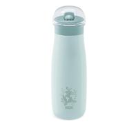 NUK Mini-Me gourde pour enfant/bébé avec paille et couvercle | 12+ mois | 500 ml | Tasse pour enfant en acier inoxydable | Bec renforcé anti-fuites | Résistant aux chocs | Globe bleu