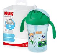 NUK Motion Cup Tasse d'apprentissage | 230ml | Paille souple anti-fuite | Poignées ergonomiques | 8+ mois | Sans | vert