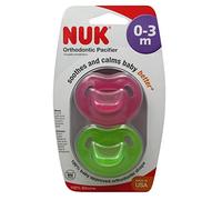 NUK Newborn 100% Silicone Girl Orthodontic Pacifier in Assorted Colors and Styles, 0-3 Months by NUK