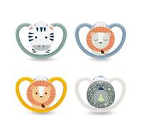 NUK Perfect Match Air Day & Night Sucettes | 6-18 m | Sucettes orthodontiques phosphorescentes favorisant l’aération et prévenant l’irritation | 95% d’acceptation par les bébés** | Assorti | 4 unités
