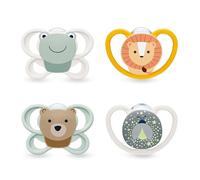 NUK Perfect Match Air Day & Night Tétines | 0-6 m | Sucettes orthodontiques phosphorescentes favorisant l’aération et prévenant l’irritation | 95% d’acceptation par les bébés** | Assorti | 4 unités