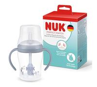 NUK Perfect Match Tasse d’apprentissage avec paille pour bébé | 8+ mois | 150 ml | Tasse avec paille anti-fuite pour bébé | Poignées antidérapantes | Bleu | Lot de 1