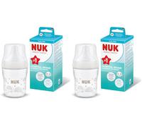 NUK Perfect Match Biberon | 0+ mois | 120 ml | Biberon anti-coliques | Verre | Indicateur de contrôle de température | Arc-en-ciel | Lot de 2
