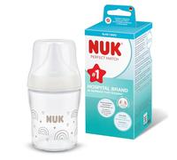 NUK Perfect Match Biberon | 0+ mois | 120 ml | Biberon anti-coliques | Verre | Indicateur de contrôle de température | Arc-en-ciel | Lot de 1