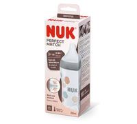 NUK Perfect Match Biberon 260 ml, à partir de 3 mois, gris (1 pièce)