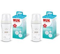 NUK Perfect Match Biberon | 3+ mois | 230 ml | Biberon anti-coliques | Verre | Indicateur de contrôle de température | Arc-en-ciel | Lot de 2