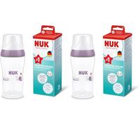 NUK Perfect Match Biberon | 3+ mois | 260 ml | Biberon anti-coliques | PP | Indicateur de contrôle de température | Hippopotame | Lot de 2