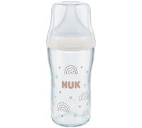 NUK Biberon Perfect Match verre arc-en-ciel blanc 230 ml