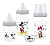 NUK Perfect Match Set Biberons & Sucette | 0-6 Mois | 3 Biberons Anti-Colique (150 ml, 260 ml), 1 Sucette Perfect Match Air | Disney Mickey Mouse | Lot de 4