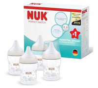 NUK Perfect Match Biberons | 0+ mois | 150 ml | Biberon anti-coliques | PP | Indicateur de contrôle de température | Arc-en-ciel | Lot de 4