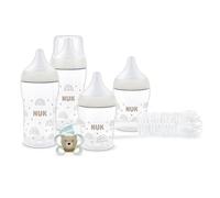 NUK Perfect Match Perfect Start Ensemble de biberons | 0-6 mois | 4 biberons anti-coliques (150 ml, 260 ml), 1 sucette Perfect Match Air, 1 goupillon | Arc-en-ciel | Lot de 6