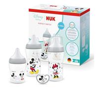 NUK Perfect Match Set Biberons & Sucette | 0-6 Mois | 3 Biberons Anti-Colique (150 ml, 260 ml), 1 Sucette Perfect Match Air | Disney Mickey Mouse | Lot de 4