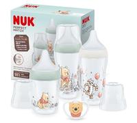 NUK Perfect Match Set de biberons | 0-6+ mois | S’adapte au palais de bébé | 3 biberons anti-coliques et tétine Space | Disney Winnie l’Ourson | 4 pièces