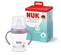 NUK Perfect Match Tasse d’apprentissage | 6+ mois | 150 ml | Tasse anti-fuite pour bébés | Poignées antidérapantes | Hippopotame | Lot de 1