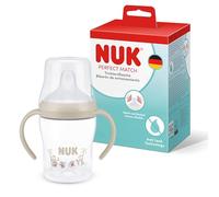 NUK Perfect Match Tasse d’apprentissage | 6+ mois | 150 ml | Tasse anti-fuite pour bébés | Poignées antidérapantes | Singe | Lot de 1