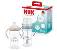 NUK Perfect Match Tasse d’apprentissage avec paille pour bébé | 6+ mois | 260 ml | Tasse avec paille anti-fuite pour bébé | Poignées antidérapantes | Singe/Pingouin | Lot de 2