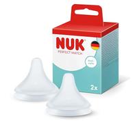 NUK Perfect Match Tétines de biberon | 0 mois et + | Tétines anti-coliques pour biberon | Silicone | Petit | Lot de 2