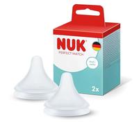NUK Perfect Match Tétines de biberon | 6 mois et + | Tétines anti-coliques pour biberon | Silicone | Contrôle du débit | Lot de 2