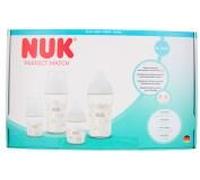 NUK Perfect Match Biberons | 0-3+ mois | 120 ml & 230 ml | Biberon anti-coliques | Verre | Indicateur de contrôle de température | Arc-en-ciel | Lot de 4