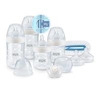 NUK Perfect Start Nature Sense Lot de biberons | 0-18 mois | 4 biberons avec contrôle de la température, sucette, goupillon, etc. | Sans BPA | 10 unités | Mixte