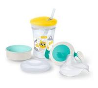 NUK Set d'apprentissage bébé 1 tasse + 3 embouts 6M+ Mixte Jaune G