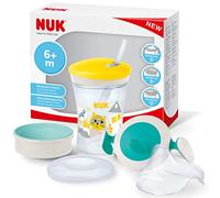 NUK set pour apprendre à boire avec une tasse d'entraînement (+ de 6 mois), une magie à 360 ° (8+ m) et une tasse d'action pour enfants (12+ m) | 230 ml | 230 ml | Sans BPA | jaune