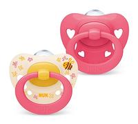 NUK Signature - Lot de 2 tétines en silicone en forme de cœur - Sans BPA - Pour bébé de 18 à 36 mois - Apaise 95% des bébés