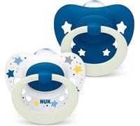 NUK Signature Night Sucette Gr.1 Bleu - S'illumine dans le noir
