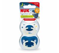NUK Signature Night Sucettes taille 1, lot de deux pour nouveau-nés